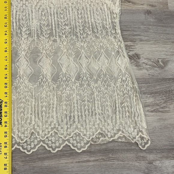 Kenar Cream Lace 3/4 Sleeve Blouse with Back Button Keyhole Size Medium - Picture 10 of 11